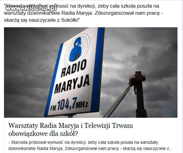 Dobrze, że nie nakłaniał na wycieczkę do meczetu.