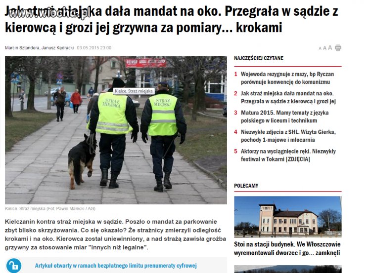 Miejscy szeryfowie i ich miara "na oko"