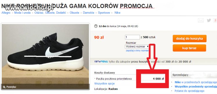 Absurdem jest cena przesyłki...