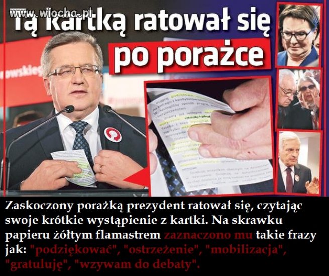 Jak zwykle z kartki, sam od siebie nic nie wymyśli