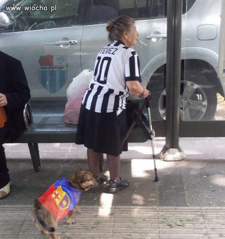 Babcia kibic.