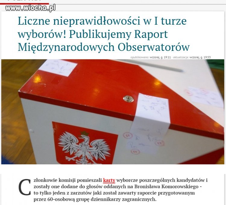 PO lska pilnuje wszystkich wyborów na świecie. 