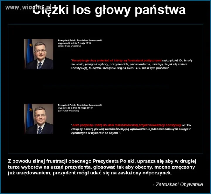 Frustracje prezydenta