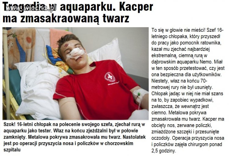 Kazał 16-sto latkowi testować 70 metrową rurę 