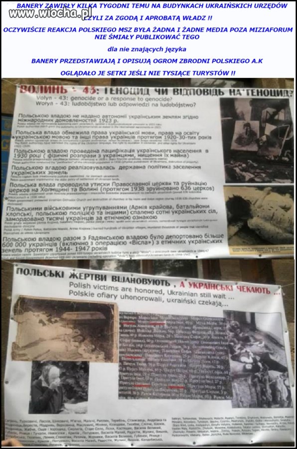 Jarek K. stanął w cieniu  flag UPA w Kijowie i