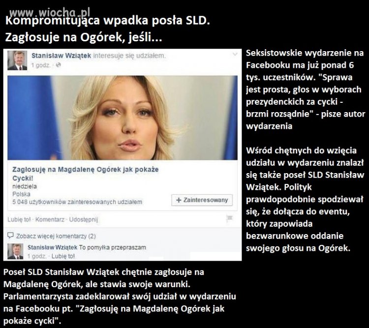"Zagłosuje na nią, jak pokaże cycki"