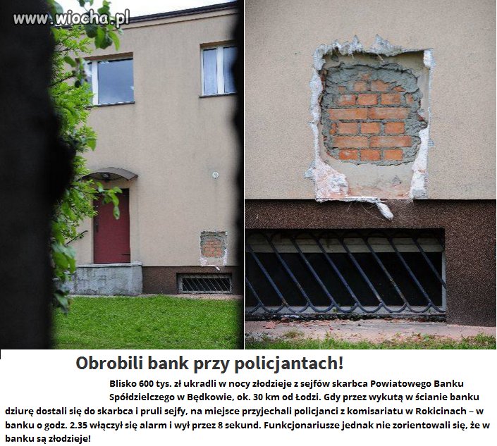 Policjanci przyjechali do okradanego banku 