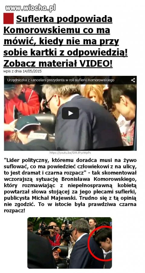 Kartka, suflerka. Prezydent, który nie potrafi