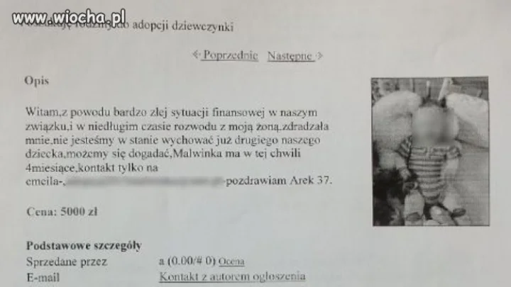 Sprzedać własne dziecko...
