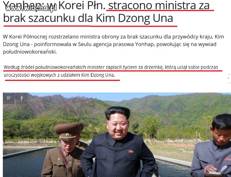 Wielki Kim kropnął swojego ministra za drzemkę