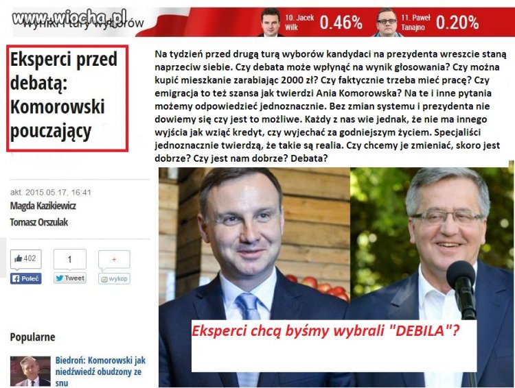 Saleta, Karolak wszędzie eksperci!!! Myśl!!!
