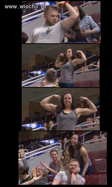 Pochwalił się bicepsem publiczności