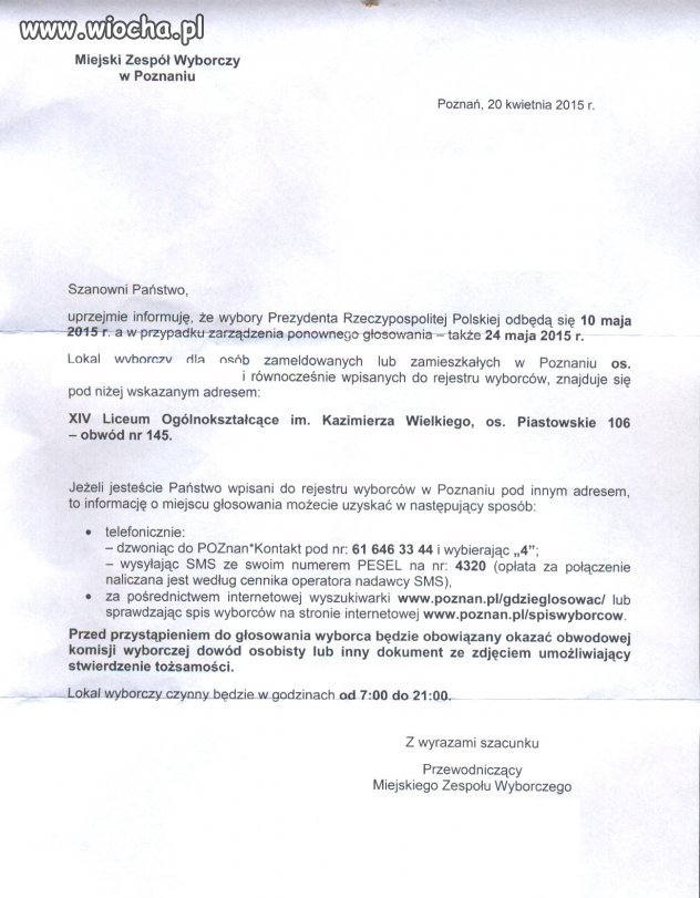 Sprawdźcie u siebie gdzie głosujecie!