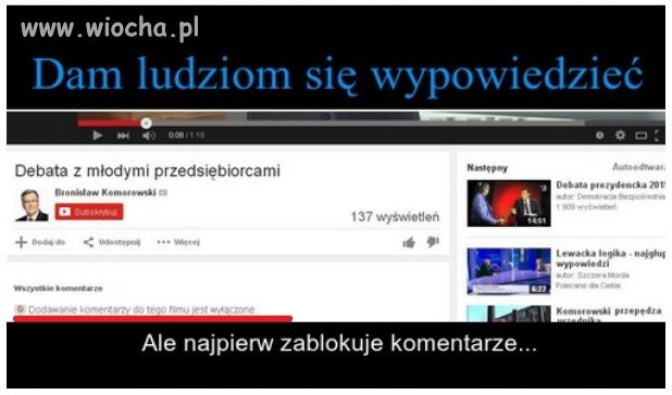 Zablokował dodawanie komentarzy 