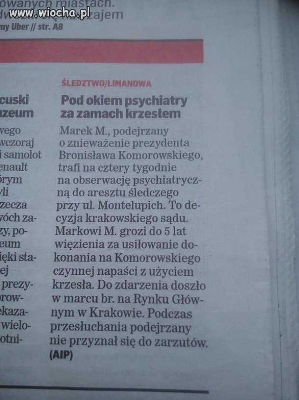 Myślę, że na obserwację powinni zabrać ...