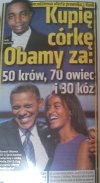 Prawnik z Kenii chce kupić córkę Obamy 
