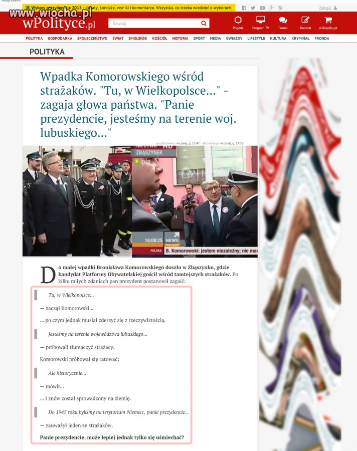 Wpadka numer 876420, Komorowskiego wśród strażaków