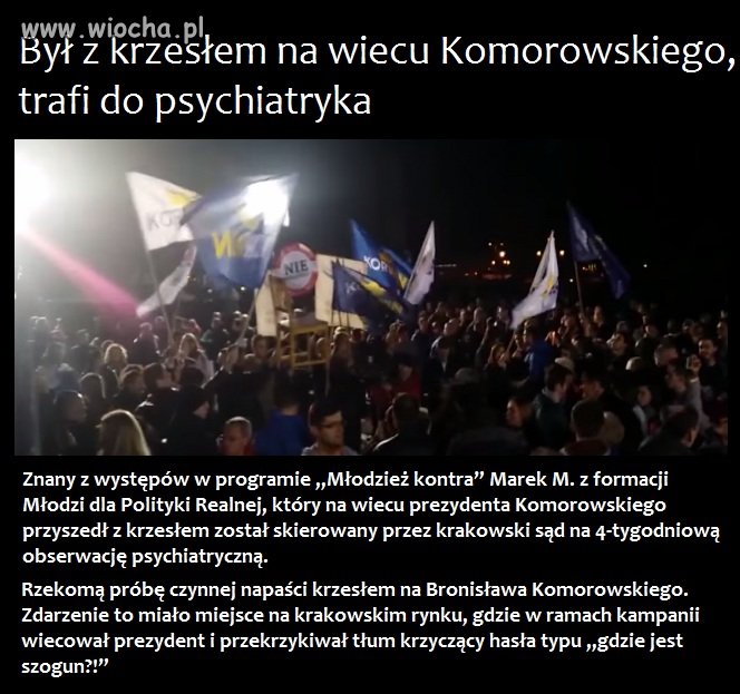 Trafił do psychiatryka 