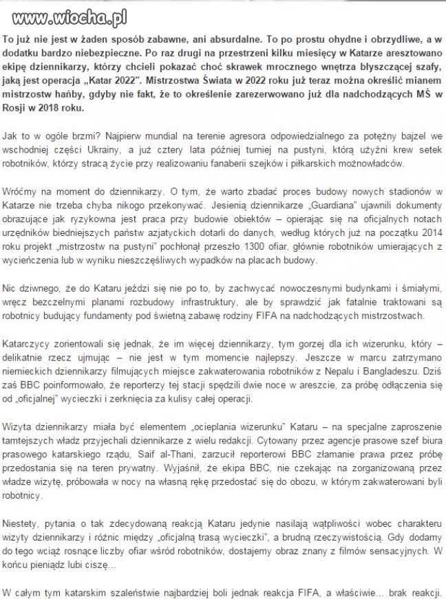 CO MUSIAŁBY ZROBIĆ KATAR,
