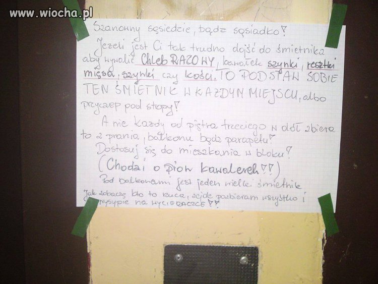 Prosty przekaz od dla Sąsiadki