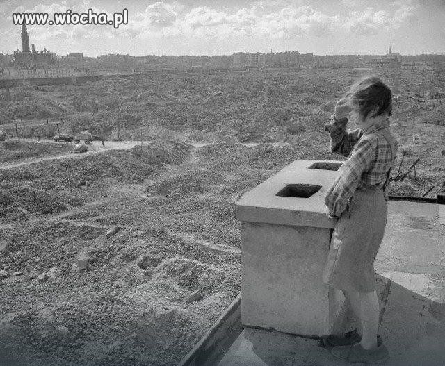 Ruiny getta na Muranowie Warszawa 1946r.
