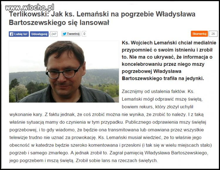 Nie dość, że nie widzieliśmy go na pogrzebie