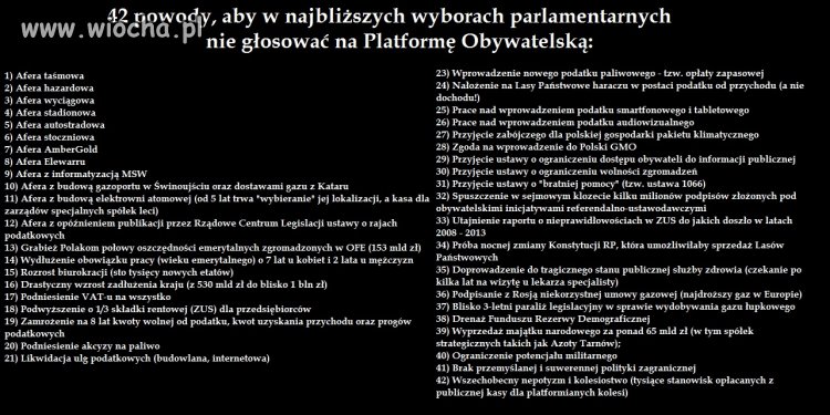 Dlaczego nie głosować na PO