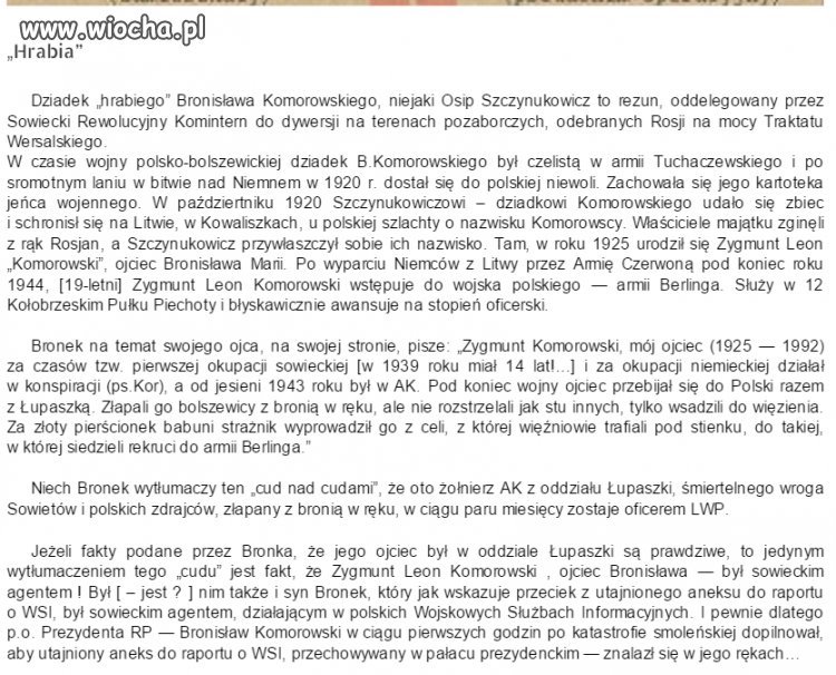 Jak to wnuczek czekisty, syn sovieckiego agenta...