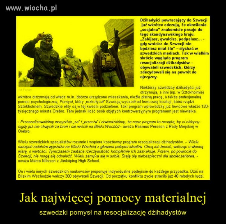 Szwedzki pomysł na dżihadystów