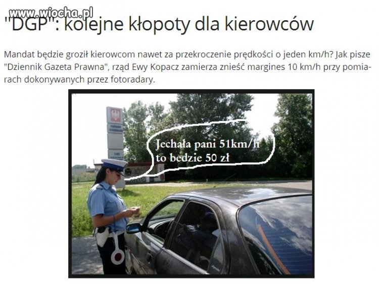 Mandat za przekroczenie prędkości o 1km/h