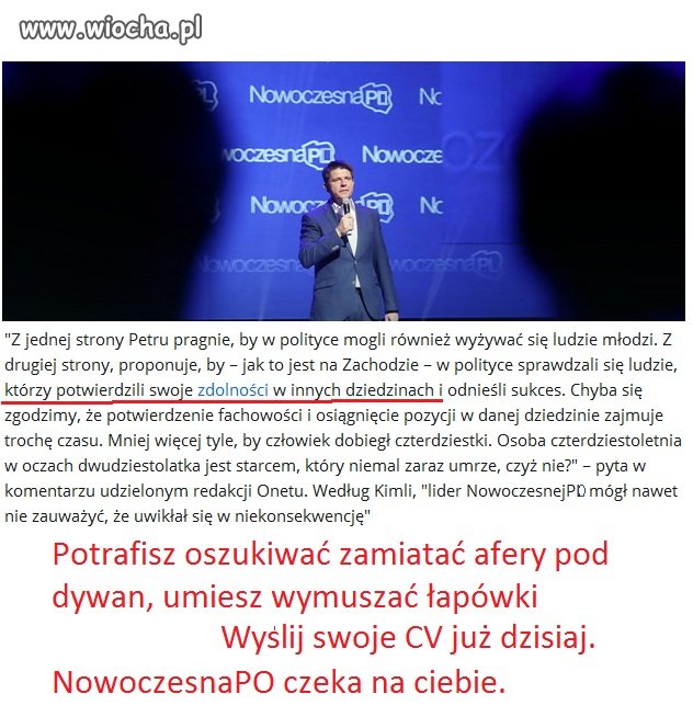 Według TVN-u NowoczesnaPO cieszy się 10%   