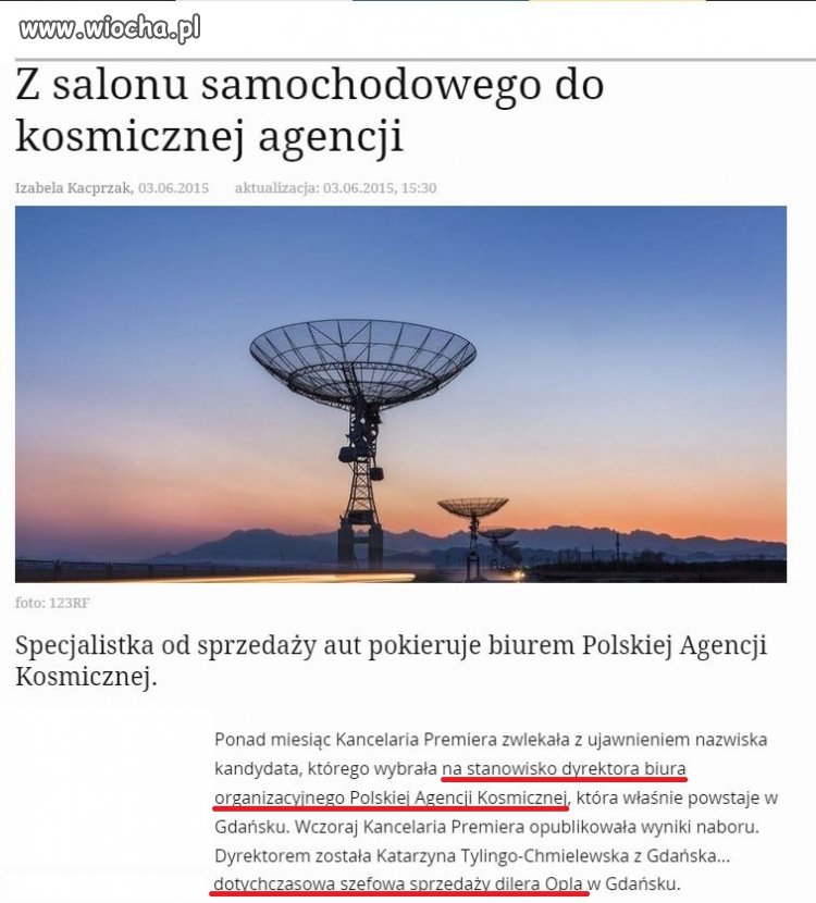 W taki sposób to my Kosmosu nie podbijemy