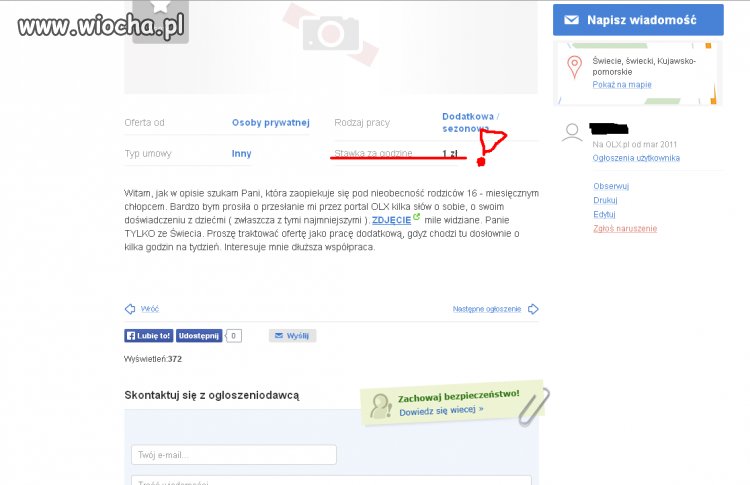 Opieka nad dzieckiem na olx