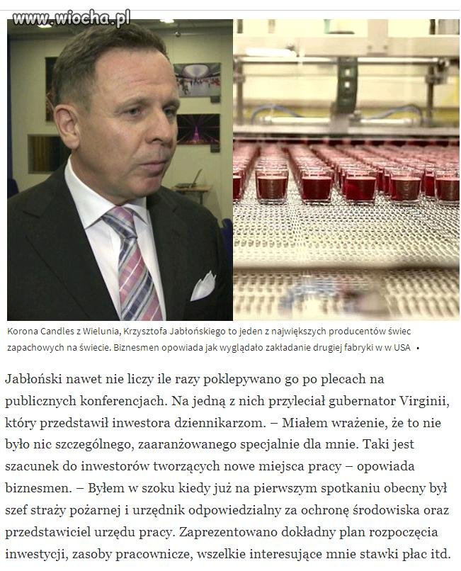 Polak założył fabrykę w USA noszą go na rękach.