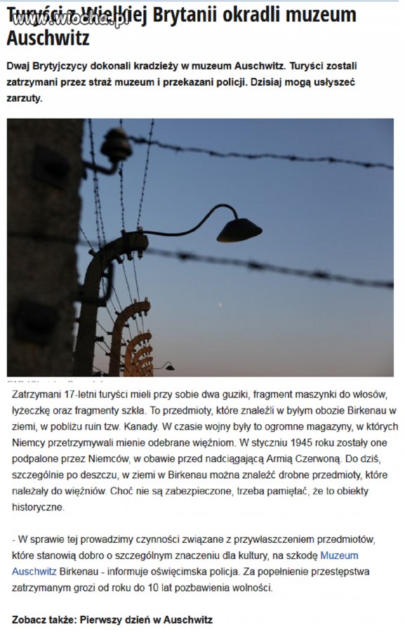 Muzeum w Auschwitz okradzione...