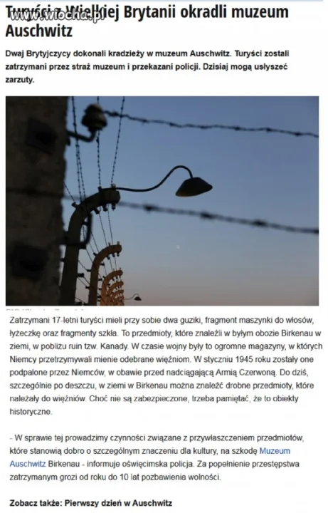 Muzeum w Auschwitz okradzione...