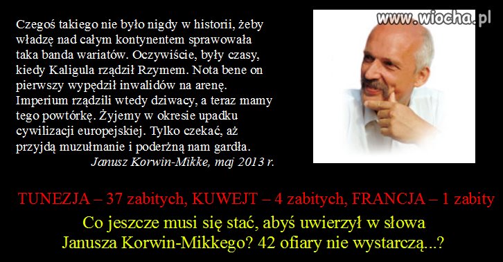 Korwin  raczej się nie myli 