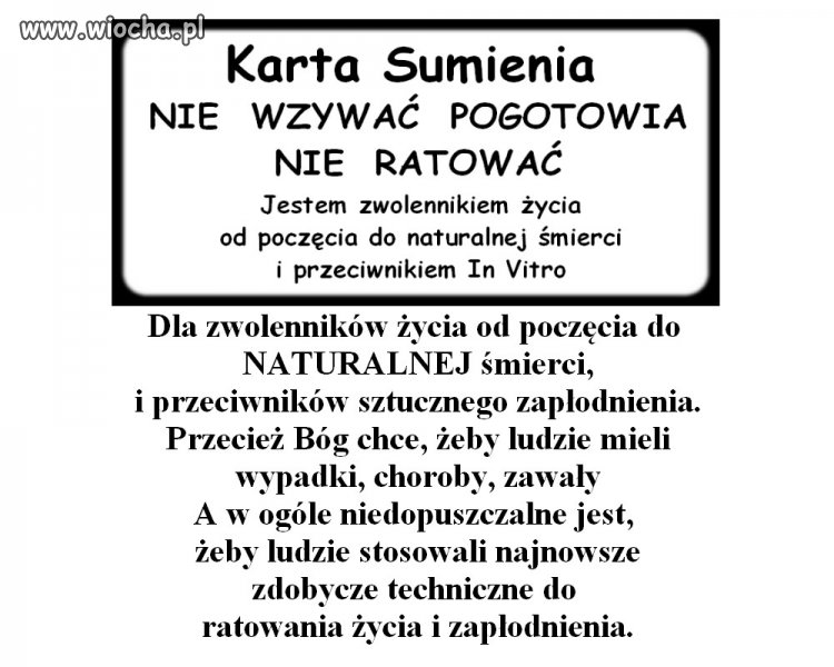 Karta Sumienia dla kleru i wielu innych
