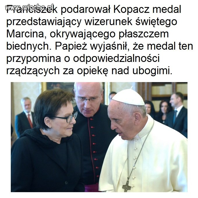 Papież docenił Panią Premier