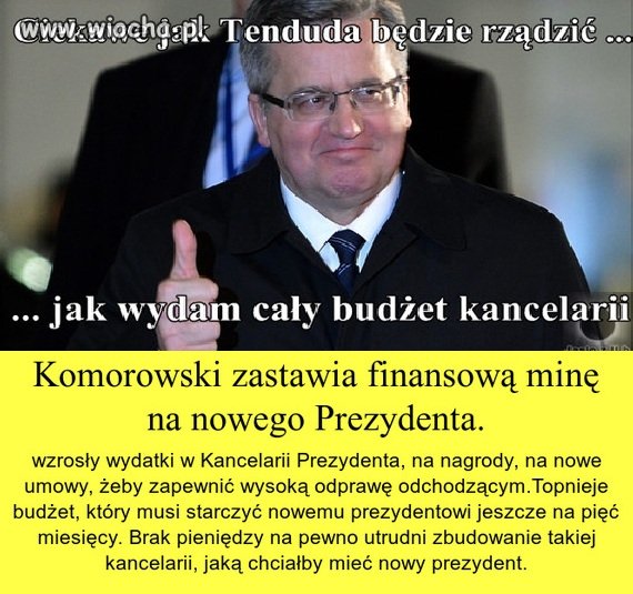 Komorowski zostawia minę 