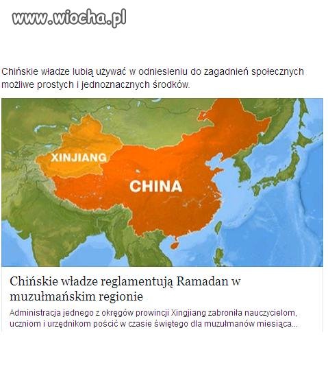 W Chinach potrafią walczyć z Islamem.