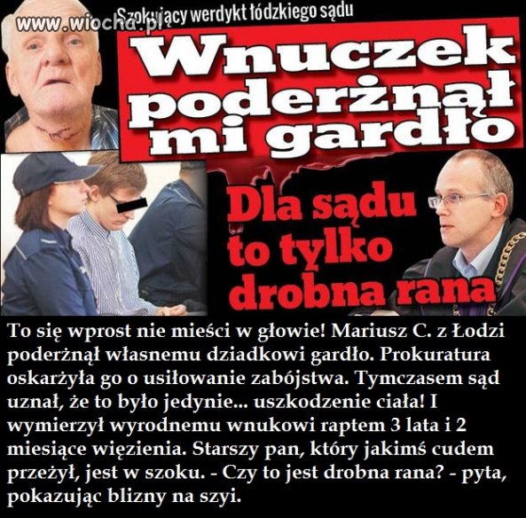 Poderżnął dziadkowi gardło 
