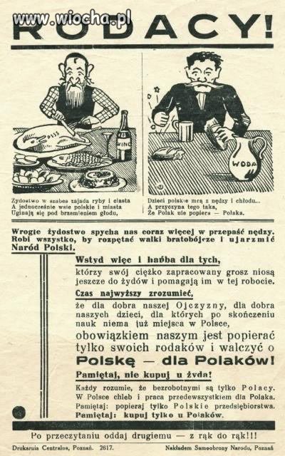 Ulotka z lat 30. Apel do ludzi...