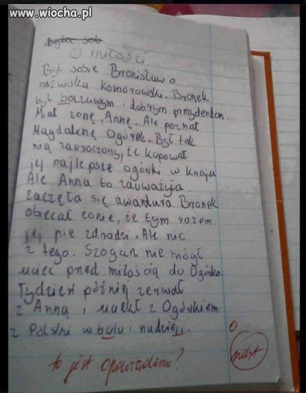 Opowiadanie"O miłości"