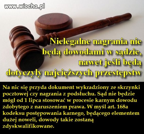 Nagrania nie będą dowodami 