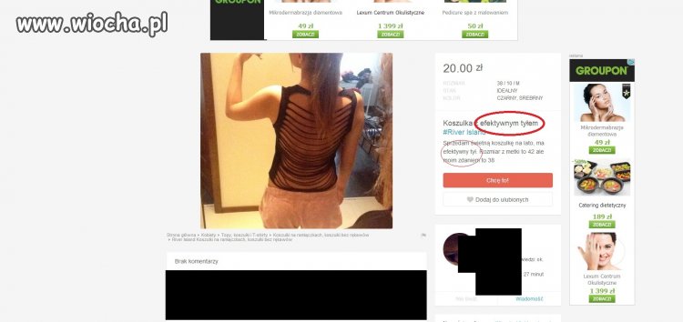 Bluzka z efektywnym tyłem
