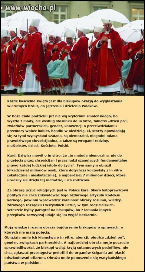 Obrażono kilka milionów Polaków