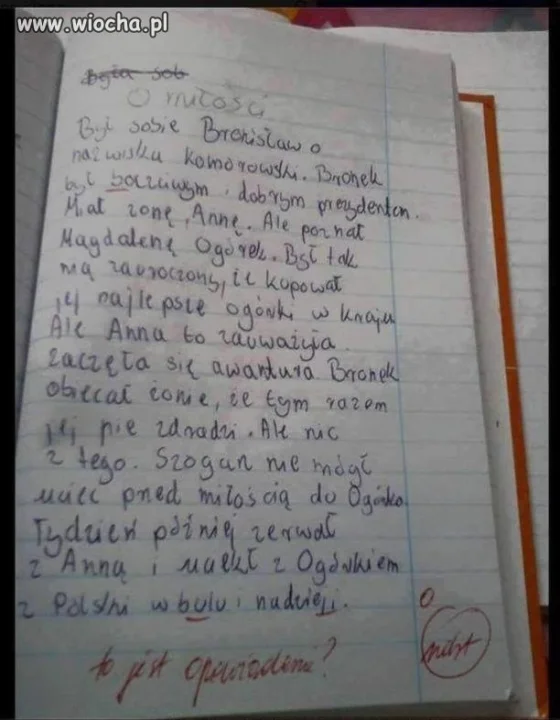 Opowiadanie ucznia 5 klasy podstawowej