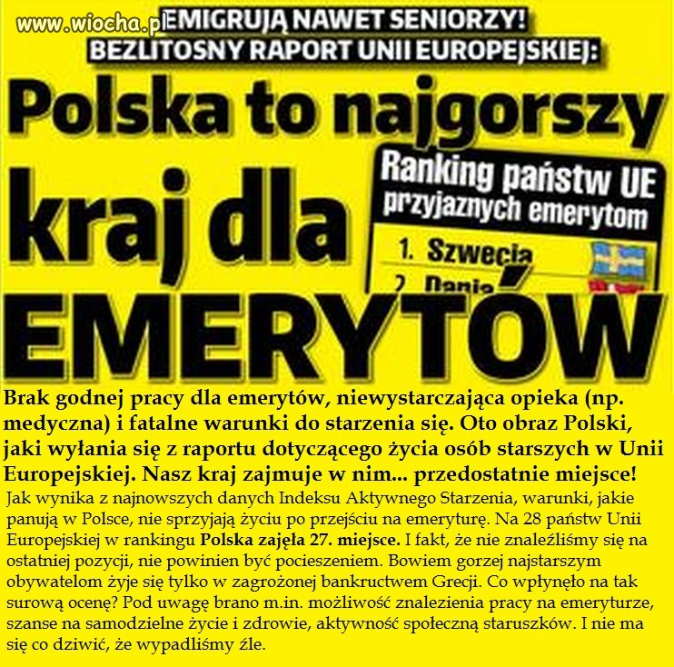 Polska na przedostatnim miejscu 