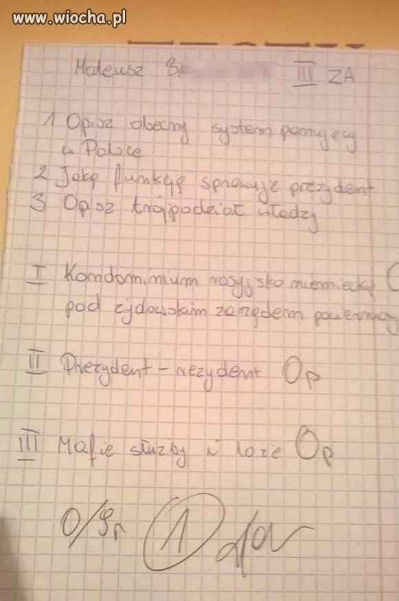 Jak to dzisiejsza młodzież, pisze kartkówki